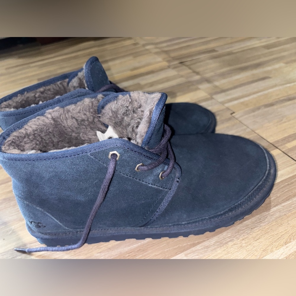 Neumel - UGG® Dark Blue Suede Boots with Plush Lining